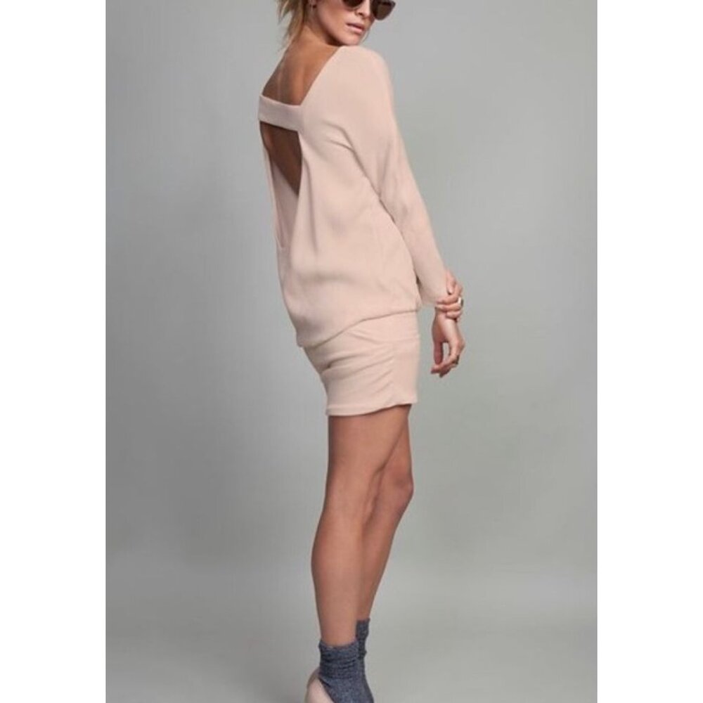 JAY AHR x INTERMIX Open Back Drop Waist Mini Dress Blush Size Medium